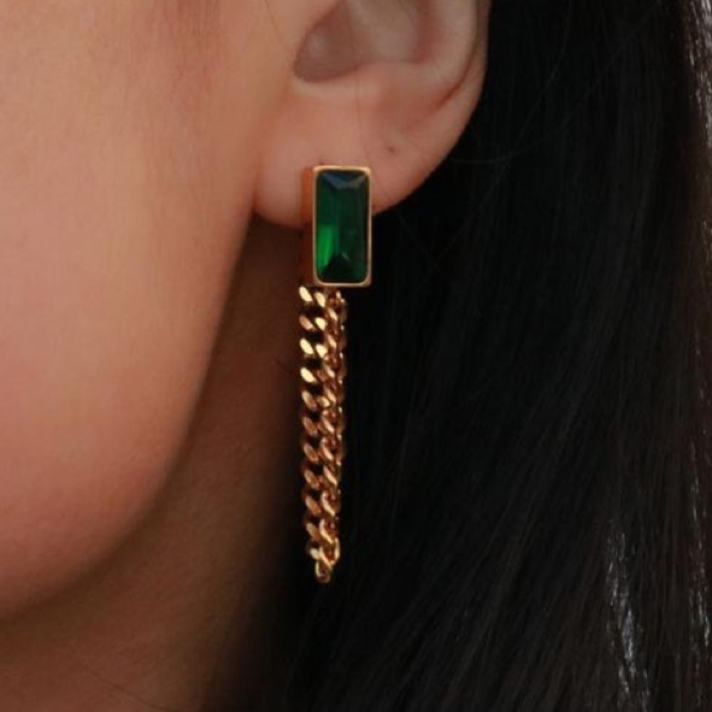 Chain drop earrings - Picture 2 of 8
